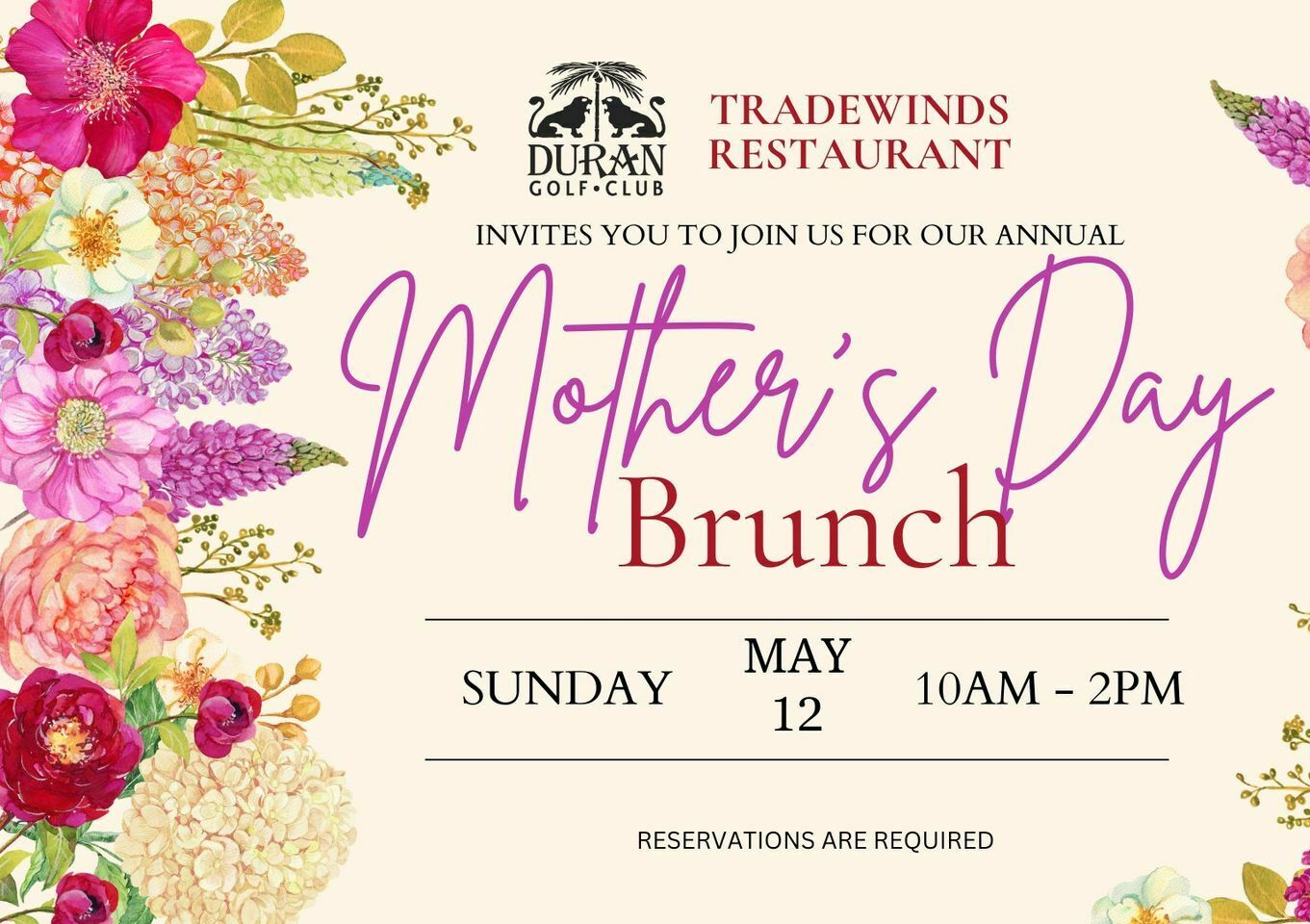 Mother's Day Brunch at the Tradewinds